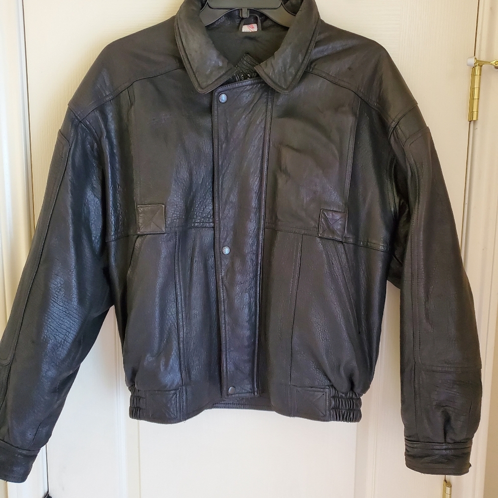 North Beach Leather Bomber Jacket